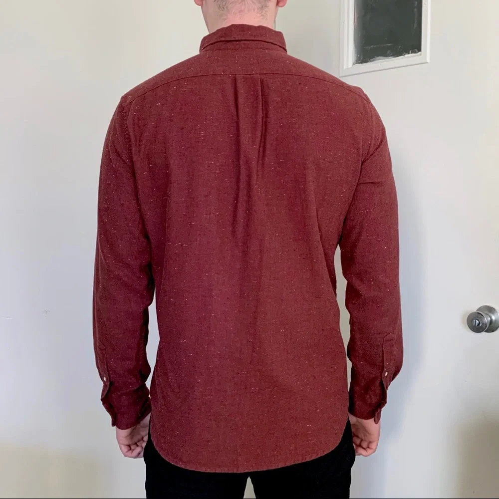 JCrew red button down shirt slim preppy classic workwear holiday business casual